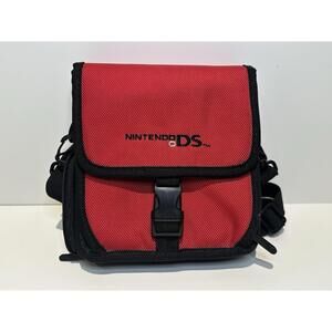 Official Red Nintendo DS Carrying Case Travel Bag Holds 9 Games